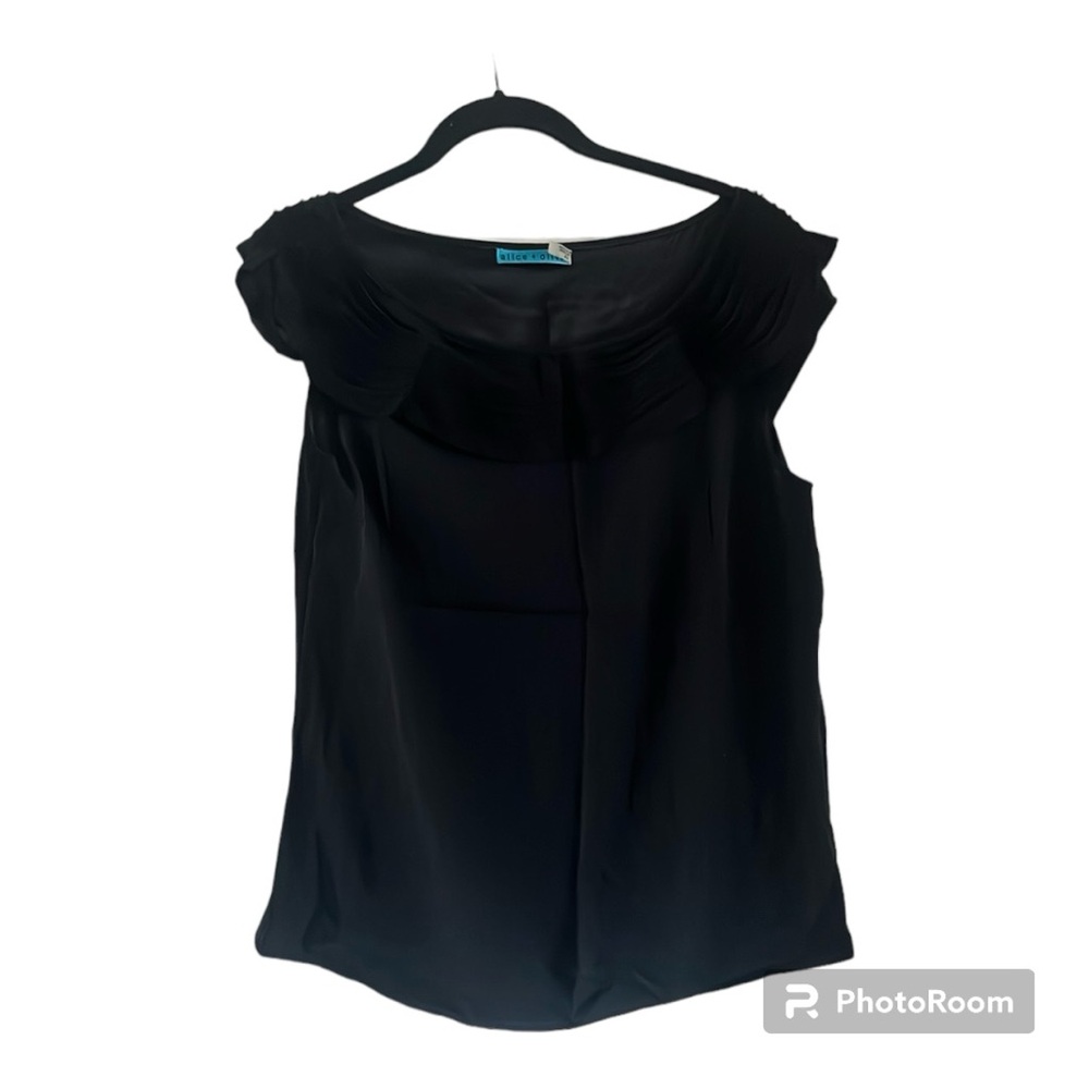 Alice and Olivia silk scoop neck top